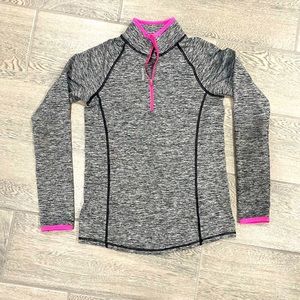 Gray Reebok Pullover Quarter Zip Sweatshirt